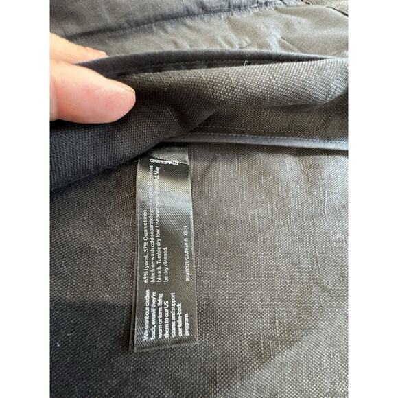 NWT Eileen Fisher black soft Linen shirt Blouse cover button roll up slv SIZE PM - Picture 11 of 11